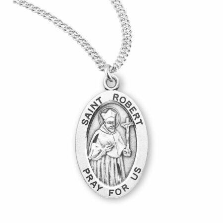 Patron Saint Robert Oval Sterling Silver Medal