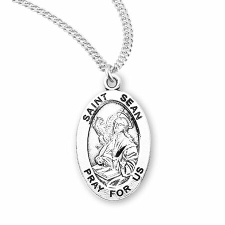 Patron Saint Sean Oval Sterling Silver Medal
