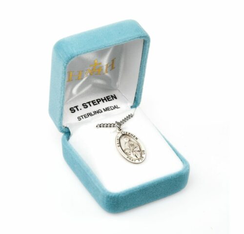 Saint Stephen Oval Sterling Silver Medal - Image 4