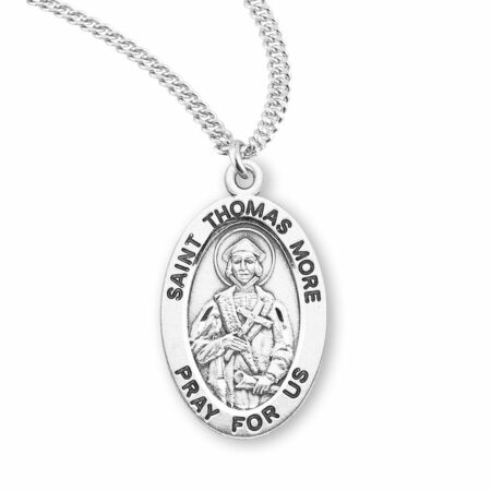 Patron Saint Thomas More Oval Sterling Silver Medal