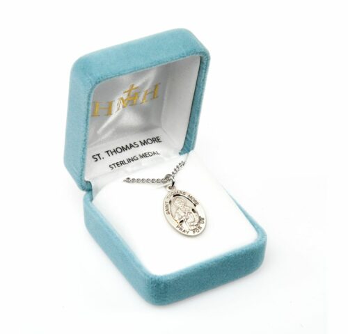 Patron Saint Thomas More Oval Sterling Silver Medal - Image 4