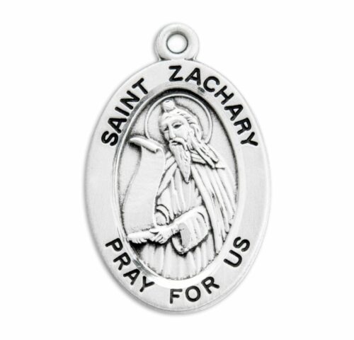 Patron Saint Zachary Oval Sterling Silver Medal - Image 2