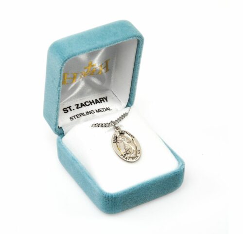 Patron Saint Zachary Oval Sterling Silver Medal - Image 4
