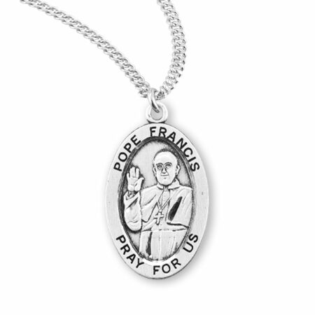 Pope Francis Oval Sterling Silver Medal