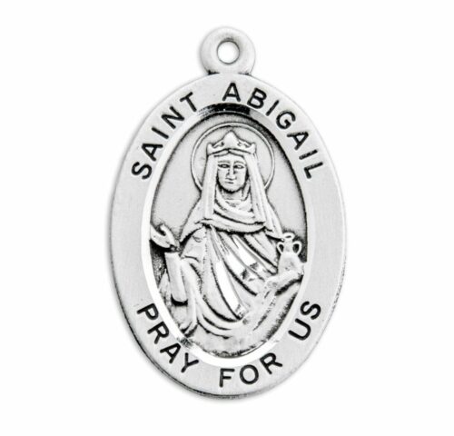 Patron Saint Abigail Oval Sterling Silver Medal - Image 2