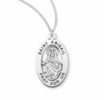 Patron Saint Abigail Oval Sterling Silver Medal