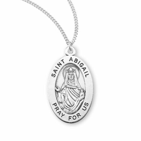 Patron Saint Abigail Oval Sterling Silver Medal