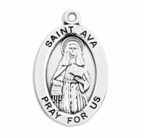 Patron Saint Ava Oval Sterling Silver Medal - Image 2
