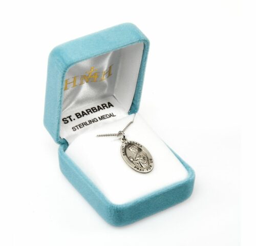 Patron Saint Barbara Oval Sterling Silver Medal - Image 4