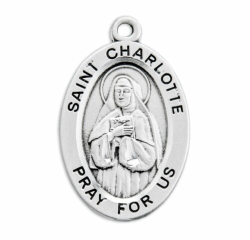 Patron Saint Charlotte Oval Sterling Silver Medal - Image 2