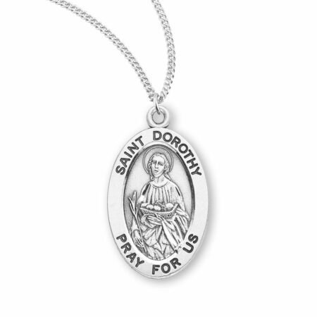 Patron Saint Dorothy Oval Sterling Silver Medal