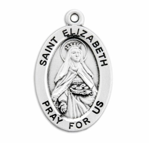 Patron Saint Elizabeth Oval Sterling Silver Medal - Image 2