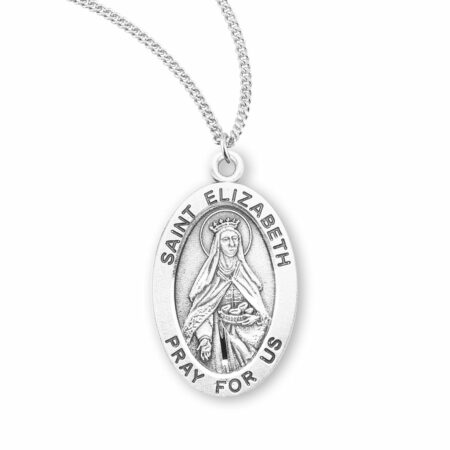 Patron Saint Elizabeth Oval Sterling Silver Medal
