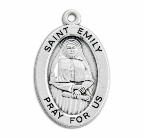 Patron Saint Emily Oval Sterling Silver Medal - Image 2