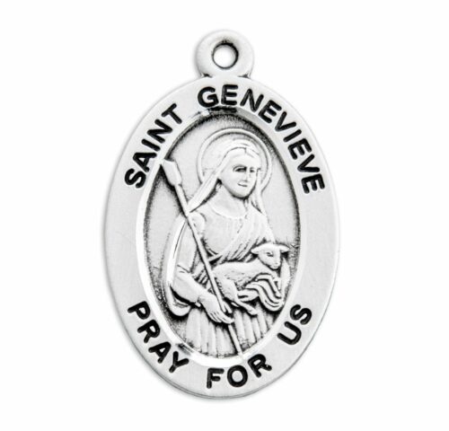 Patron Saint Genevieve Oval Sterling Silver Medal - Image 2