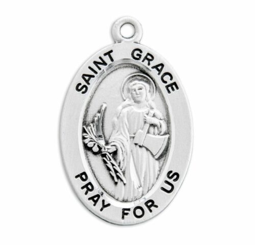 Patron Saint Grace Oval Sterling Silver Medal - Image 2