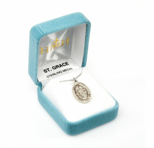 Patron Saint Grace Oval Sterling Silver Medal - Image 4