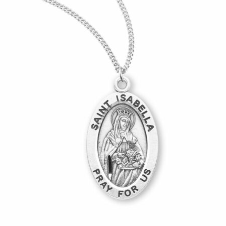 Patron Saint Isabella Oval Sterling Silver Medal