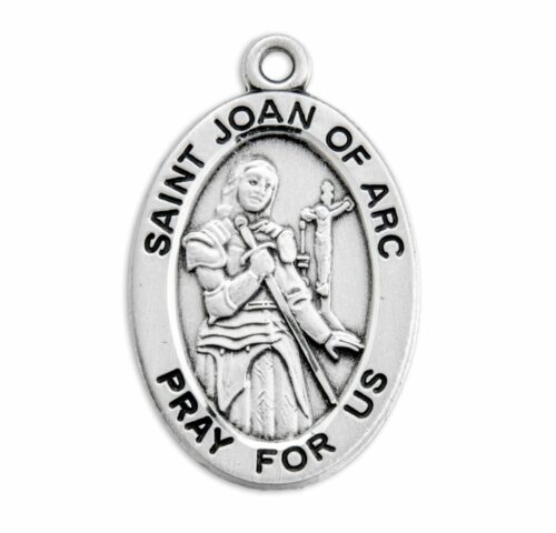 Patron Saint Joan of Arc Oval Sterling Silver Medal - Image 2