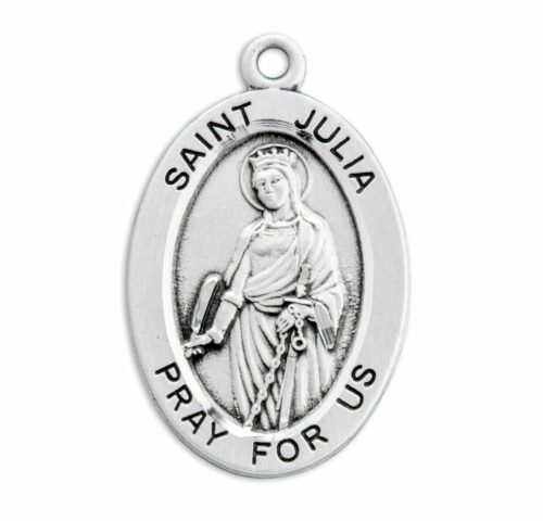 Patron Saint Julia Oval Sterling Silver Medal - Image 2