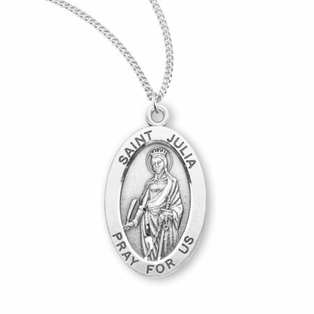 Patron Saint Julia Oval Sterling Silver Medal