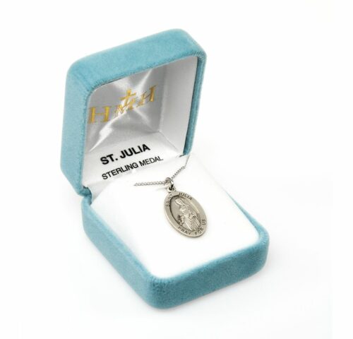 Patron Saint Julia Oval Sterling Silver Medal - Image 4