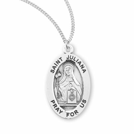 Saint Juliana Oval Sterling Silver Medal