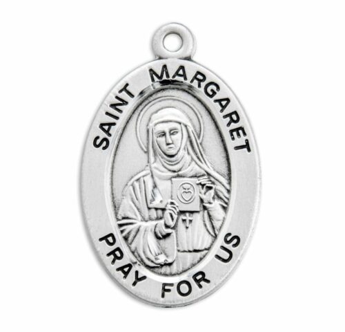Patron Saint Margaret Oval Sterling Silver Medal - Image 2