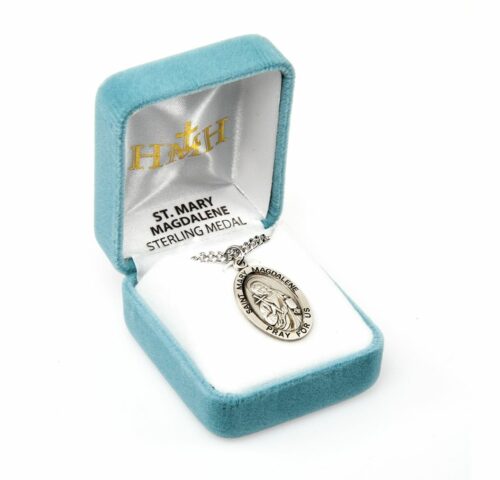 Patron Saint Mary Magdalene Oval Sterling Silver Medal - Image 4