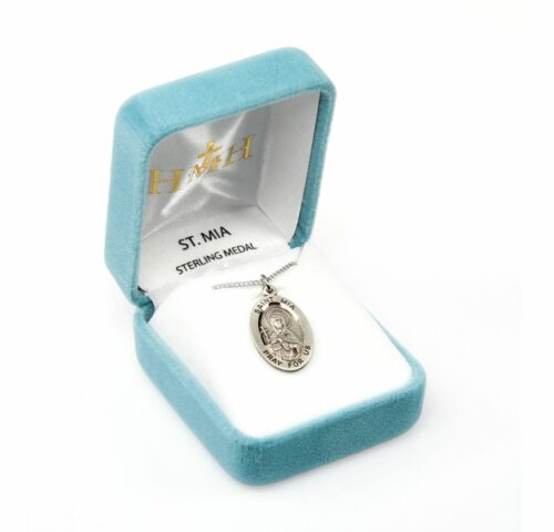 Patron Saint Mia Oval Sterling Silver Medal - Image 4