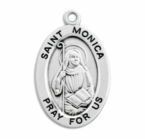 Patron Saint Monica Oval Sterling Silver Medal - Image 2