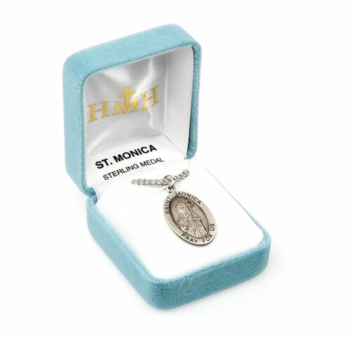 Patron Saint Monica Oval Sterling Silver Medal - Image 4