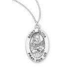 Patron Saint Olivia Oval Sterling Silver Medal