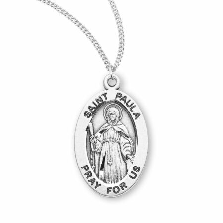 Patron Saint Paula Oval Sterling Silver Medal