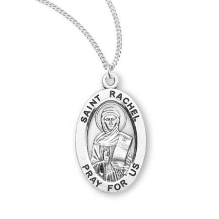 Patron Saint Rachel Oval Sterling Silver Medal