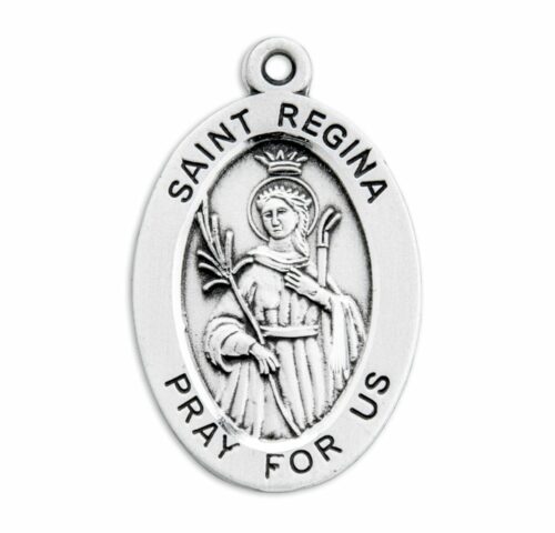 Patron Saint Regina Oval Sterling Silver Medal - Image 2