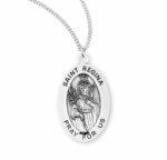 Patron Saint Regina Oval Sterling Silver Medal