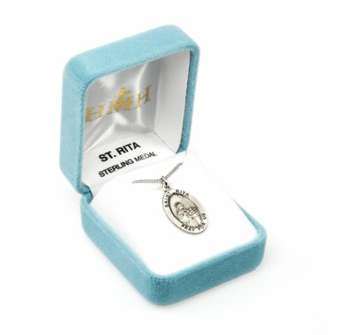 Patron Saint Rita Oval Sterling Silver Medal - Image 4