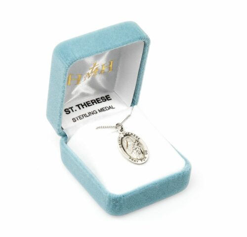 Patron Saint Therese of Lisieux Oval Sterling Silver Medal - Image 4