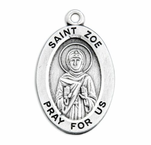 Saint Zoe Oval Sterling Silver Medal - Image 2
