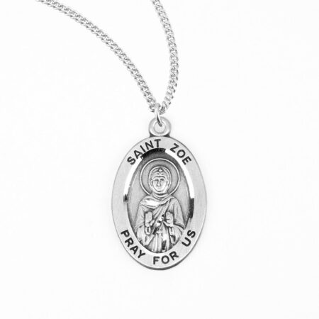 Saint Zoe Oval Sterling Silver Medal