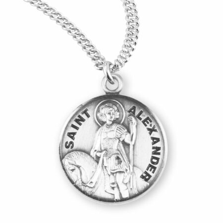 Patron Saint Alexander Oval Sterling Silver Medal