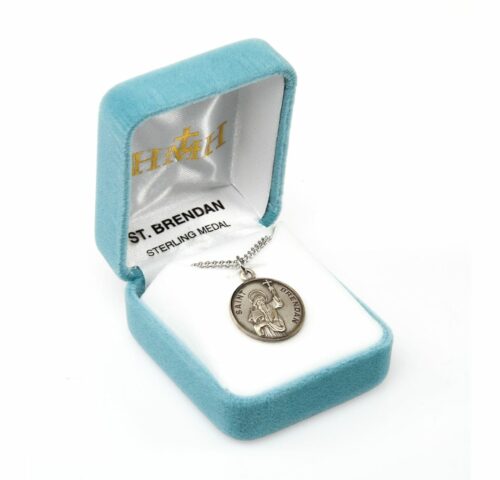 Patron Saint Brendan Round Sterling Silver Medal - Image 4