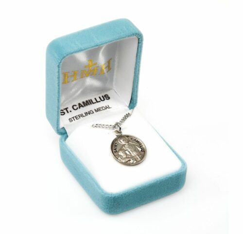 Patron Saint Camillus Round Sterling Silver Medal - Image 3
