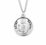 Patron Saint Daniel Round Sterling Silver Medal