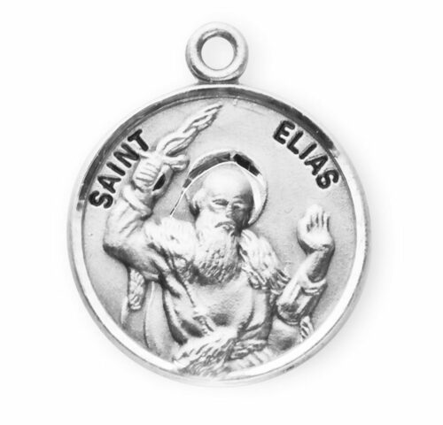 Patron Saint Elias Round Sterling Silver Medal - Image 2
