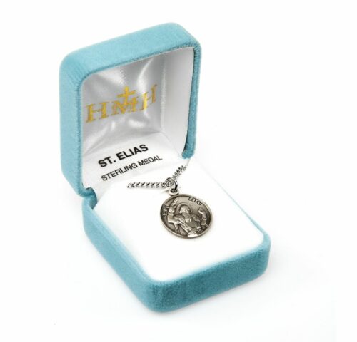 Patron Saint Elias Round Sterling Silver Medal - Image 4