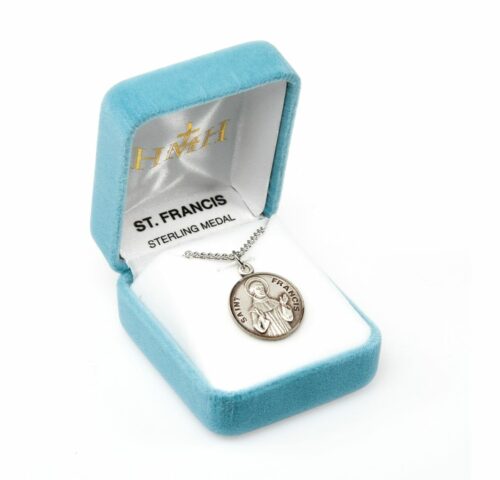 Patron Saint Francis Round Sterling Silver Medal - Image 4