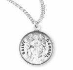Patron Saint Gabriel Round Sterling Silver Medal