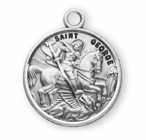 Patron Saint George Round Sterling Silver Medal - Image 2